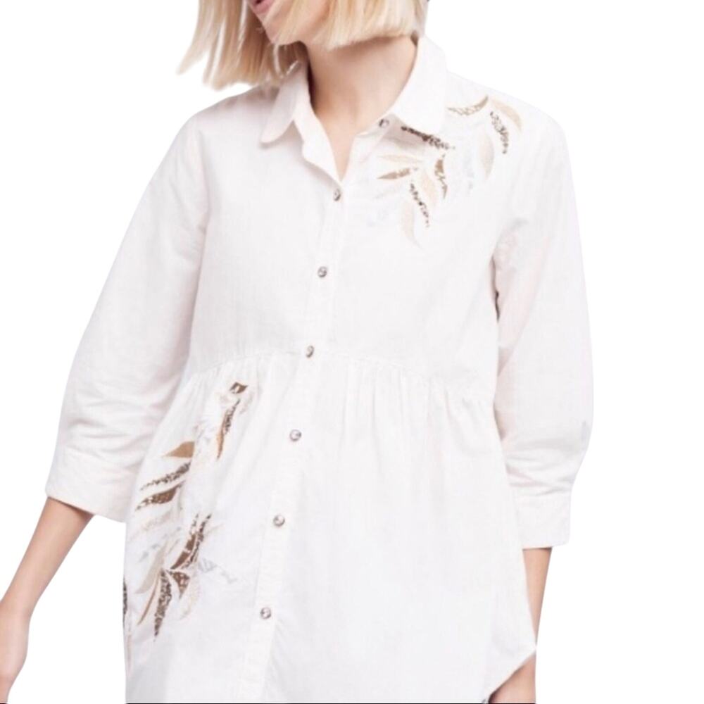 Anthropologie Holding Horses Estrella Leaf Top Size XSP